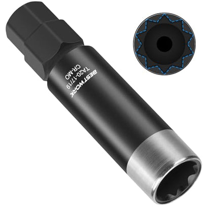 10 Spline Lug Nut Key, for TA20-17/19 10 Point Lug Nut Socket | Compatible with Bimecc 10 Spline Lug Nut Socket, Double Layer Reinforcement, Dual Hex Drive, CR-MO Steel - size: TA20-17/19