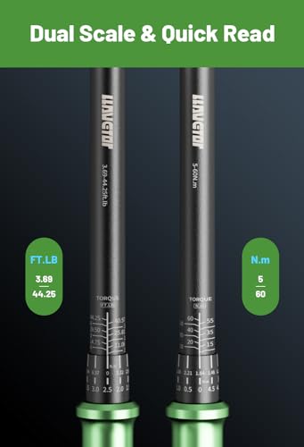 3/8" Torque Wrench Set, Adjustable Click Torque Wrench 3.69-44.25 ft.lb, Inch Pound Torque - size: 3.69-44.25 ft-lb (9 pcs)