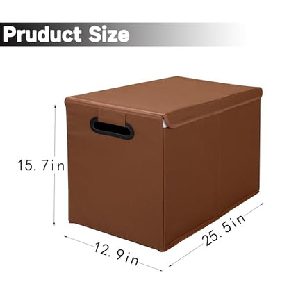AOKJOY Car Trunk Organizer with Lid, LL, Brown, 600D Oxford Cloth, Collapsible, for Automobiles, 26x13x16 Inches, 83 Liters - color: brown
