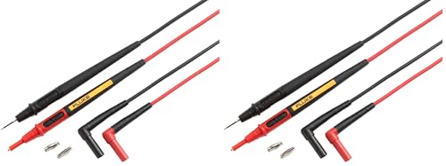 Fluke TL175E TwistGuard Double Insulated Silicone Test Lead Set with Removable 4mm Lantern Tips, 2mm Diameter Probe Tips (Pack of 2) - size: 56.5" (Pack of 2)