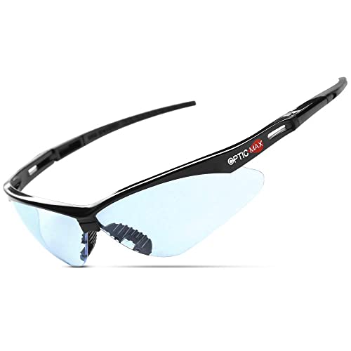 Glove Station Optic Max Anti-Fog Safety Glasses for Men & Women | Clear, Amber & Gray Lenses, Anti-Fog, Scratch-Resistant - ANSI Z87.1 Compliant - color: Light Blue, size: 1 Pair