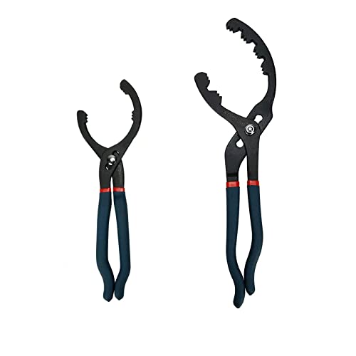Oil Filter Wrench Set, 12" & 16" 2pcs Adjustable Pliers, Removal Tool, Universal, No Slipping - size: 12"+16"
