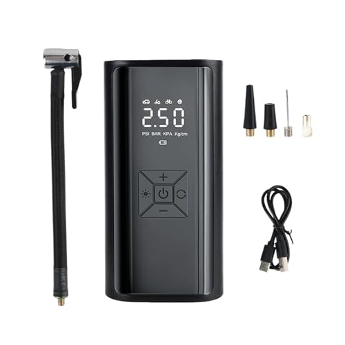 Digital Air Pump with LED Light Wireless Tire Inflator Air Compressor Portable Tire Pressure Gauge LCD Display 150PSI 120W(A) - color: A