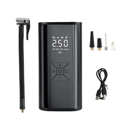 Digital Air Pump with LED Light Wireless Tire Inflator Air Compressor Portable Tire Pressure Gauge LCD Display 150PSI 120W(B) - color: B