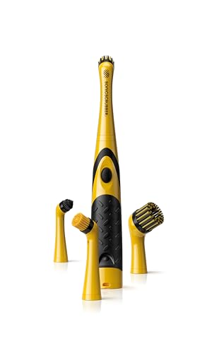 SONICSCRUBBER Vehicle Detailing Set - High Power Car Cleaning Brush - Includes 4 Brush Heads - Suitable for Interior & Exterior - Ideal for Cars, Bikes and Motorhomes - AA Batteries Included