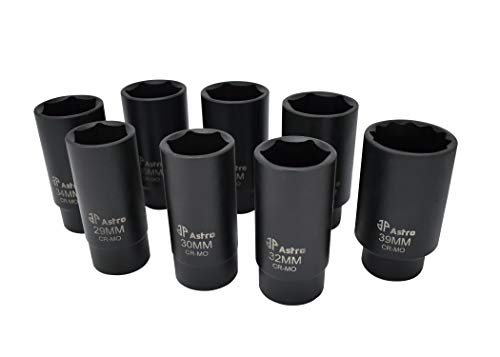 Astro Pneumatic Tool 78866 6 Point Axle Nut Socket Set 8 Pieces - size: 6-Point