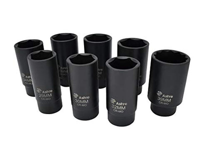 Astro Pneumatic Tool 78866 6 Point Axle Nut Socket Set 8 Pieces - size: 6-Point