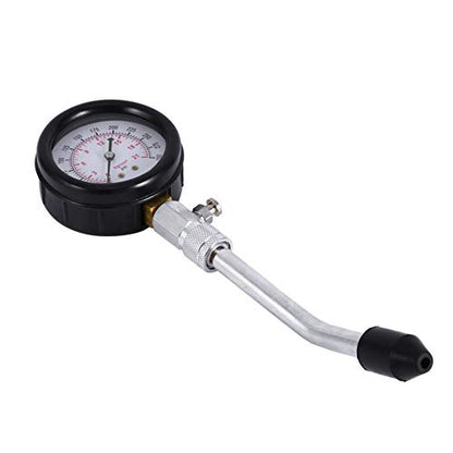 Cylinder Pressure Gauge, Multi-Functional Petrol Gas Engine Cylinder Compression Tester Test Gauge Kit 0-21BAR or 0-300PSI Car Motorcycle Garage Tools with Molded Case