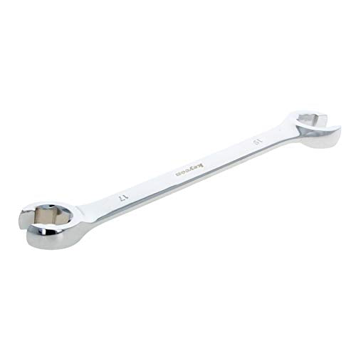 Auniwaig 17mm x 19mm Flare Nut Wrench 0.67 x 0.75 Inch Metric Double Open End Geardrive Flare Nut Wrench for Removing Replacing Nuts 1 Pcs - size: 17x19mm