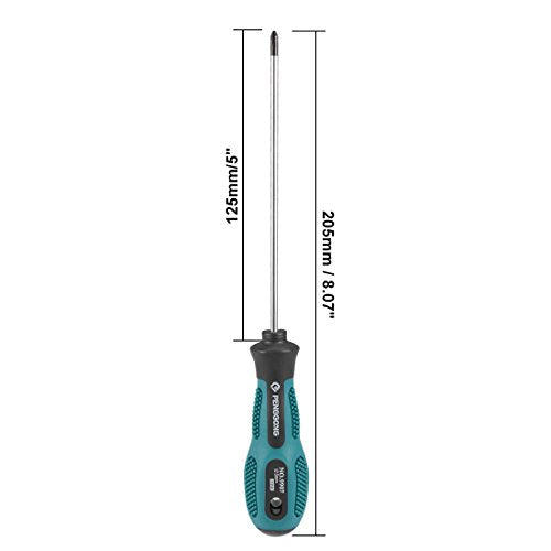 uxcell #0 Phillips Screwdriver 5 Inch Round Shaft Non Slip Comfortable Handle - size: PH0 x 5"