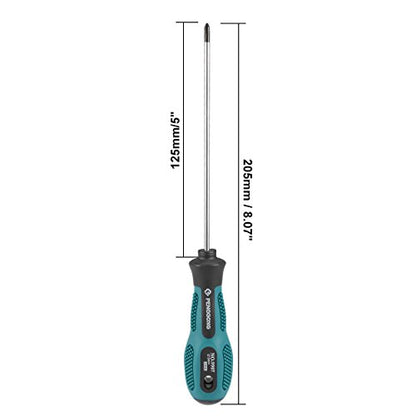 uxcell #0 Phillips Screwdriver 5 Inch Round Shaft Non Slip Comfortable Handle - size: PH0 x 5"
