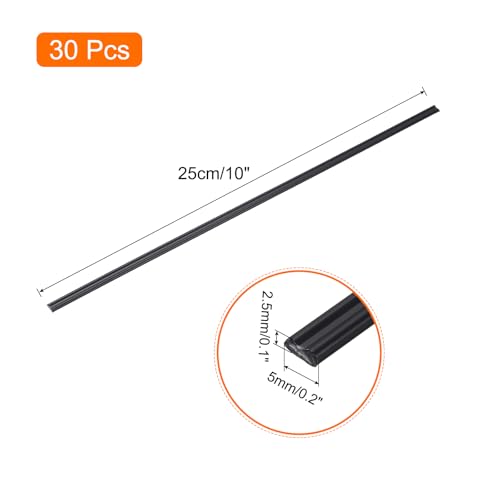 MECCANIXITY 30pcs 10 Inch Plastic Welding Rods PP Welding Strips Welder Rods for Car Bumper, Kayak Repair, Plastic Welder, Black - color: Black, size: 10 Inch