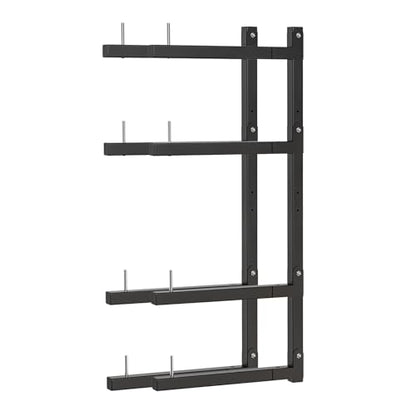 Lumber Storage Rack, Upgrade Cantilever Folding Lumber Rack Wall Mount, Metal 8 Level 32 Inch Plywood Scrap Wood Storage Rack - color: Black - 4 Tier