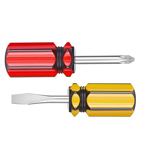 Small Screwdriver Two-Color Short Handle Stubby Screwdriver | Phillips Screwdriver, Flat Head Screwdriver