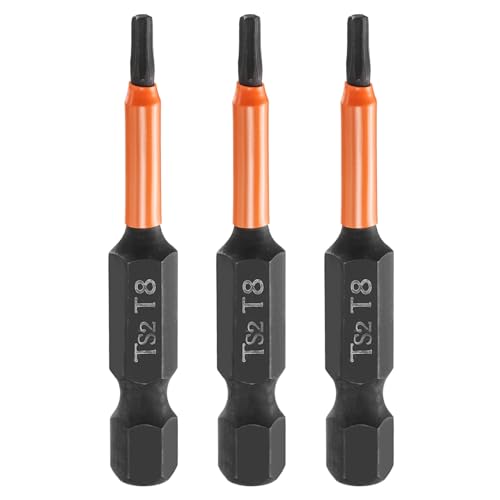 HARFINGTON 3pcs T8 Torx Head Screwdriver Bit 2" (50mm) Long 1/4" Hex Shank Magnetic No Hole Tamper Proof 6 Point Star Screw Driver Drill Bits Phosphate S2 Steel Industrial Power Tools - size: T8 x 50mm