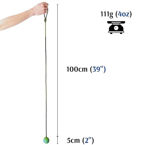 Dingo Fetch Ball Made of Hard Rubber with Knobs and String, Small, for Aport Game Dog Training 17321 - size: us4/100cm