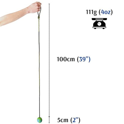 Dingo Fetch Ball Made of Hard Rubber with Knobs and String, Small, for Aport Game Dog Training 17321 - size: us4/100cm