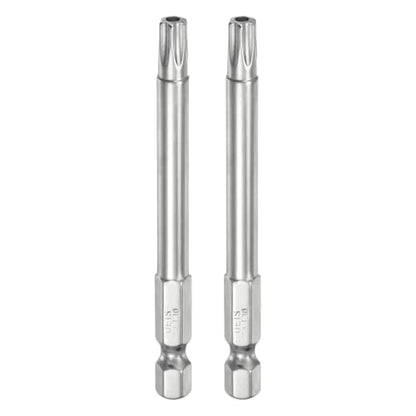 HARFINGTON 2pcs T30 Security Torx Bit 1/4" Hex Shank 3" Long S2 Steel Magnetic Tamper Resistant Star Bits Screwdriver Torx Head with Hole for Driver Drill Bits Remove Fastening Screws - size: T30