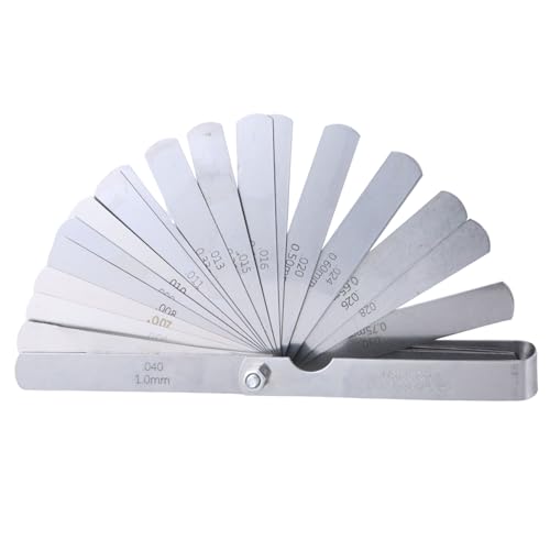 32 Pieces Feeler Gauges 0.001-0.04" (0.03-1.00mm) Tapered Feeler Gauge Set Stainless Steel Thickness Gauges