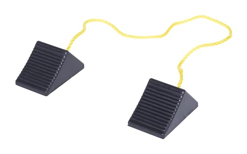Vestil RWC-2-PR Molded Rubber Wheel Chock with Rope 8 In. x 56 In. x 4 In. Black