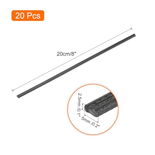 MECCANIXITY 20pcs 8 Inch Plastic Welding Rods PE Welding Strips Welder Rods for Plastic Welder,Car Bumper, Kayak Repair, Black - color: Black, size: 8 Inch