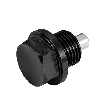 X AUTOHAUX M16x1.5 Oil Drain Plug Magnetic Sump Drain Nut Oil Drain Bolt | 2 Set , Aluminum Alloy , with 2 Washer for Car Motorcycle Black - size: M16x1.5