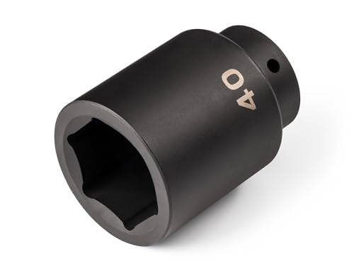TEKTON 1/2 Inch Drive x 40 mm Deep 6-Point Impact Socket | SID23140 - size: 40 mm