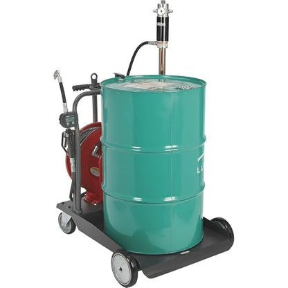Ironton Mobile Oil Pump Kit, 3.7 GPM, Air Hose Reel 50ft. Retractable | 5:1 pump ratio, controlled fluid transfer, shop/fleet maintenance, easy service access, organized hose handling