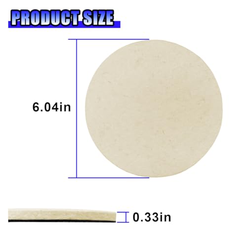 5PCS Car Glass Polishing Pads, 6" Wool Felt Buffing Wheel Polishing Pad Discs with Hook & Loop Back, Random Orbital Sander Polish Pad for Remove Scratch from Windshield, Window(6IN) - size: 6IN