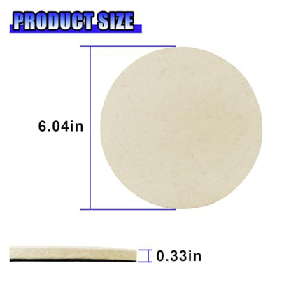 5PCS Car Glass Polishing Pads, 6" Wool Felt Buffing Wheel Polishing Pad Discs with Hook & Loop Back, Random Orbital Sander Polish Pad for Remove Scratch from Windshield, Window(6IN) - size: 6IN