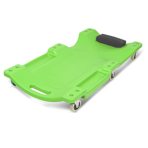 Magshion Automotive Creeper Under Car Roller, 40 Inch Low Profile Creepers with Padded Headrest and Tool Tray, 330 lbs Capacity Portable Floor Creeper for Home Garage Automotive Shop (Green) - color: Green, size: 40"
