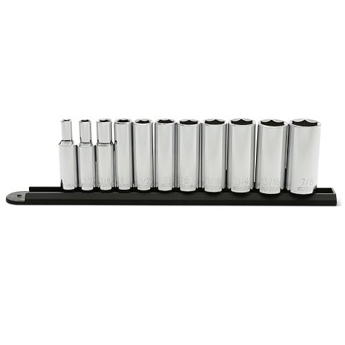 GEARWRENCH 11 Pc. 3/8" Drive 6 Pt. Deep Socket Set, SAE - 80555 - size: 11 Pc, style: 3/8"