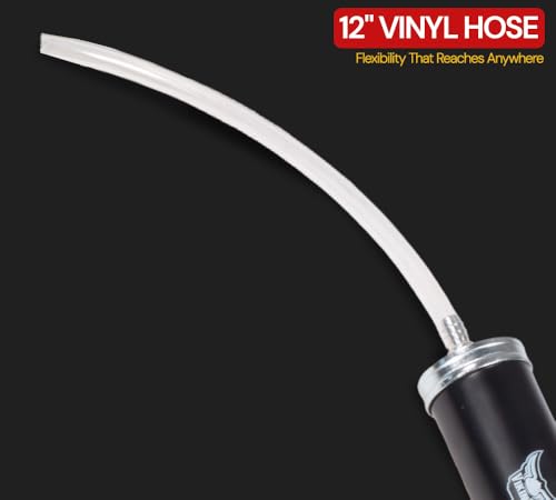 Mytee Products 16 Oz Steel Oil Suction Gun with 12" Vinyl Hose, Manual Oil Change Syringe - Heavy Duty Automotive Fluid Extractor Pump for Engine Oil, Gear Oil & Lubricants - size: 1 - Pack