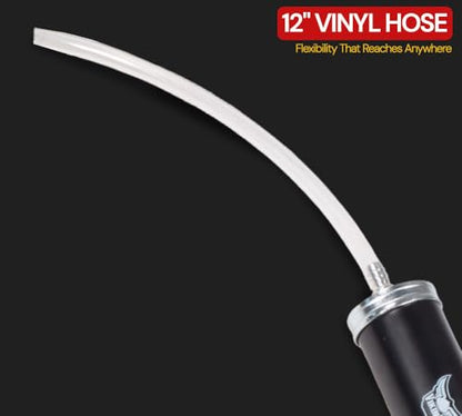 Mytee Products 16 Oz Steel Oil Suction Gun with 12" Vinyl Hose, Manual Oil Change Syringe - Heavy Duty Automotive Fluid Extractor Pump for Engine Oil, Gear Oil & Lubricants - size: 1 - Pack