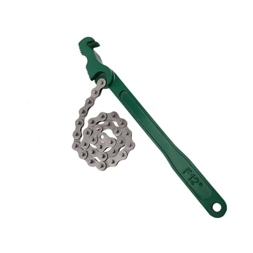 12 Inches Heavy-Duty Ratcheting Chain Wrench, Adjustable Oil Filter Chain Wrench Pipe Fitting Tool, Reversible Chain Spanner Multi-Purpose Remover Tool for Car Truck - color: 12 Inches