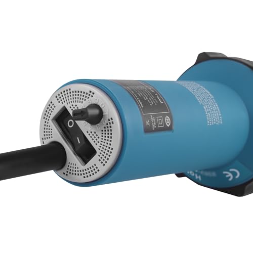 1600W 110V Hot Air Welder Heating Gun, TPO PVC Vinyl Welding Kit with Welding Speed Nozzle Roller Rod, 40-600℃ Adjustable Temperature, Handheld Hot Air Torch Plastic Welding Gun Blue - color: 1600w-(no Case+extra 2 Accessories)