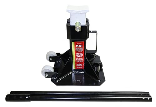 AME INTL 14401 Heavy Duty Jack Stand, 22 Ton Pair, Wheeled with Handle for Easy Maneuver, Min Height 12 Inch, Max Height 20 Inch Pin Style Locking