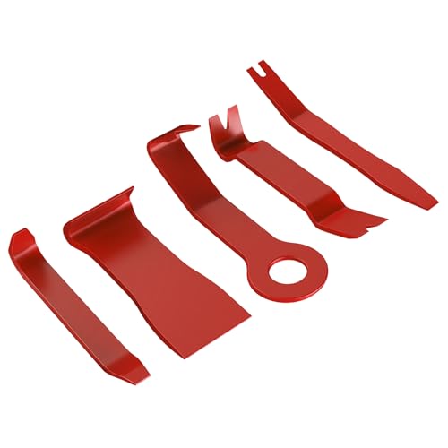 GOOACC 5PCS Auto Trim Removal Tool Kit No-Scratch Pry Tool Kit for Car Audio Dash Door Panel Window Molding Fastener Remover Tool Kit-Red - color: Red, size: 5PCS Trim Removal Tool