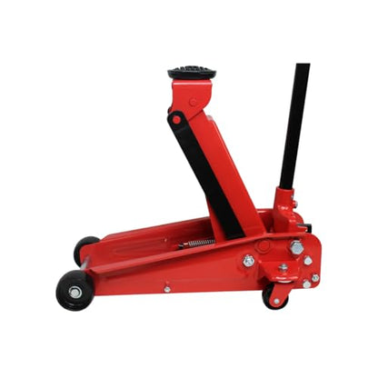 K Tool International 63131B 3 Ton Automotive Service Floor Jack for Garages, Repair Shops, and DIY, Portable, Compact, 6,000 lbs. Capacity, Hydraulic Lifting Range 5.5" - 8.75", Heavy Duty Steel, Red