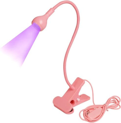USB 3W LED UV Ultraviolet Phone Glue Curing Lamp,UV Led Nail Lamp for Gel Nails,Portable Clamp Flexible Desk Lamps for Mobile Repair,Plug and Play Pink - color: Pink