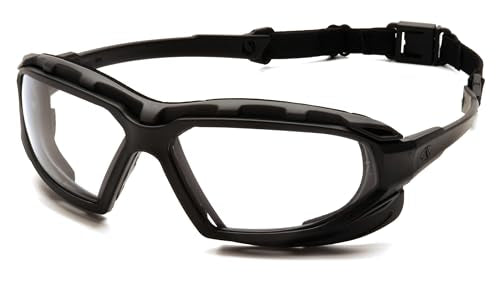 Pyramex Safety Highlander XP Eyewear, Black-Gray Frame/Clear Anti-Fog Lens
