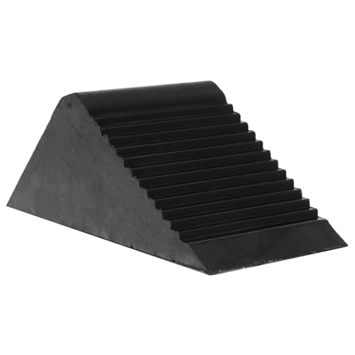 Compact Non-Slip Rubber Wheel Chock Heavy Duty Tire Stopper for RV Travel Trailers Campers Portable Balanced Anti-Roll Wedge Prevents Rolling and Shifting