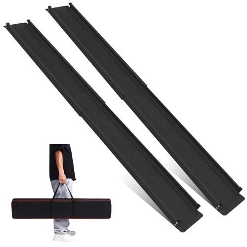 Wheelchair ramp 6FT, Lightweight, Retractable and Portable, can be Used for Wheelchair ramps, Comes with a Handbag-Black - size: 6FT