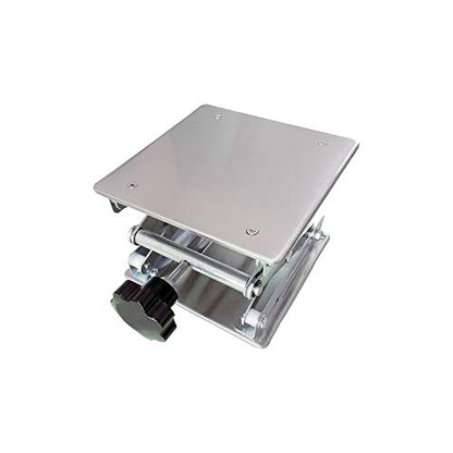 8" x8",Stainless Steel Lab Jack Scissor Stand Platform,Lab Lift Stand Table, Scientific Scissor Lifting Jack Platform,Expandable Lift Height Range 80mm-326mm,Maximum Support Weight 50kg - size: 8X8