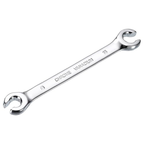 HARFINGTON Flare Nut Metric Wrench 9mm x 11mm CR-V Mirror Polished Chrome Plating Metric Wrench for DIY Hand-making Automotive Repairs and Household Maintenance - size: 9mm x 11mm