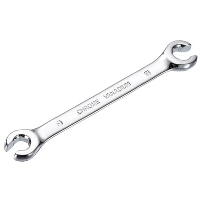 HARFINGTON Flare Nut Metric Wrench 9mm x 11mm CR-V Mirror Polished Chrome Plating Metric Wrench for DIY Hand-making Automotive Repairs and Household Maintenance - size: 9mm x 11mm