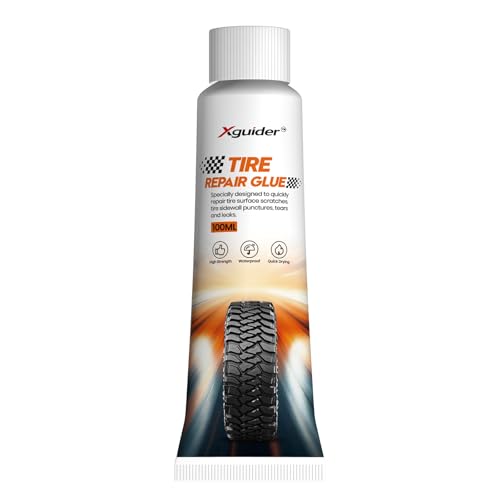 Tire Repair Glue 100ml, Fast Drying Waterproof Black Rubber Cement, Heat Resistant Strong Adhesion for Emergency Tire Repair on Car, Motorcycle, SUV, Truck, ATV - style: 100ml glue