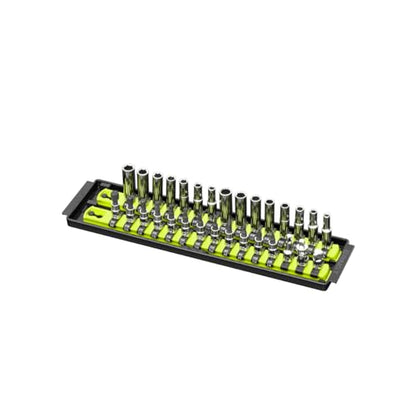 Ernst Manufacturing 8467HV 13-Inch Socket Boss, Premium 2-Rail 1/4-Inch-Drive Socket Organizer Rails, High Visibility - Made in the USA - color: Hi-viz, size: 1/4", style: 13-INCH