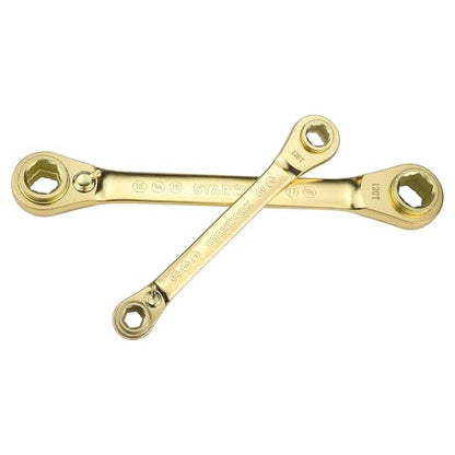 STARWORK TRUE MECHANIC™ 2-Piece 10-in-1 Reversible Ratcheting Box Wrench Set, Double Box End, 120-Tooth, GPLATING™, SAE/Metric - size: 2-Piece 120-Tooth GPlating (8 - 19 mm)