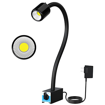 Magnetic Work Light,8W Lathe Machine Light with 12T Magnetic Base,Led Work Light for Lathe Machine/Drill Press - size: 8W Work Light + 12T Magnetic Base